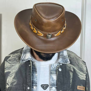 Nuevo Sombrero Fedora Clásico Enrollable para Hombre y Mujer, Sombrero Vaquero de Ala Ancha de Cuero Genuino para Disfraces y Fiestas - Product Image 5