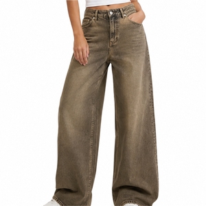 Jeans de Mezclilla Personalizados para Mujer, Corte Recto, Algodón Premium, Ajuste Regular, Largos, Estilo Casual de Verano, Cintura Media - Product Image 1