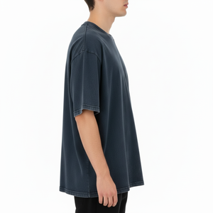 T-shirt en coton délavé pour homme, 230 GSM, coupe classique, col rond, manches courtes, respirant, confortable, usage quotidien, toutes saisons, service OEM - Product Image 4