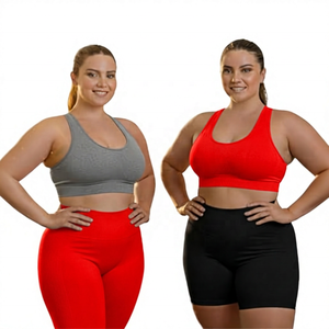 Women's Plus Size <b>Racerback</b> Sports <b>Bra</b> Medium Support Solid Color Fitness Yoga Top Gray Purple - Product Image 2