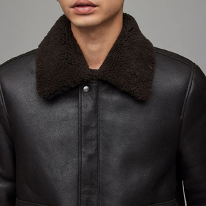 <b>Men</b> <b>Genuine</b> <b>Leather</b> Turn Down Collar Waterproof Windproof Eco-Friendly Streetwear Motorbike <b>Jackets</b> with Low MOQ - Product Image 5
