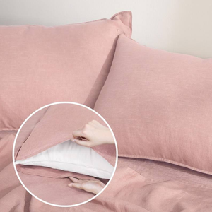Wholesale High Quality 100% Linen 4-Piece <b>Waterproof</b> Plain Style Customizable Hotel Use Flat Fitted Sheet <b>Sets</b> - Product Image 3