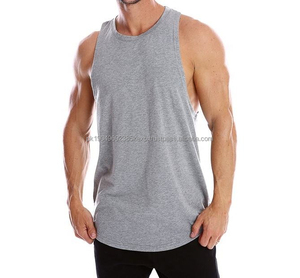 Débardeurs de sport pour hommes de qualité supérieure avec logo personnalisé, t-shirt en maille respirant, sous-vêtement d'été en coton - Product Image 2