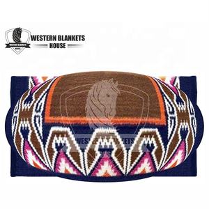Meilleure vente Ranch Show Pad Personnalisable Logo Design Multicolore Nouvelle-Zélande Laine Serré Tissé Selle Cheval Couverture Tapis De Selle - Product Image 2