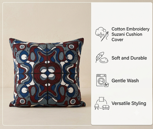 Fundas de cojín Suzani bordadas en algodón de alta calidad para decoración del hogar y áreas de estar de hoteles. Compre directamente del proveedor a bajo precio. - Product Image 5