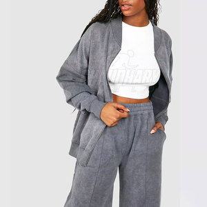 Survêtement délavé à l'acide, finition lisse, coupe confortable, look élégant, idéal pour le quotidien et les occasions décontractées, style classique. - Product Image 6