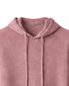 Sweat-shirt à capuche personnalisé pour homme, rose poudré, en molleton de coton, à manches longues, décontracté, avec cordon de serrage réglable - Product Image 4