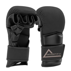 High Quality MMA Boxing Gloves Black Color Genuine Leather Adjustable <b>Hook</b> & Loop Closure Lightweight UV Protection Unisex Adult - Product Image 2