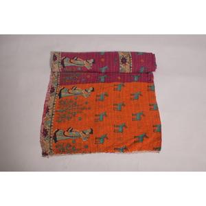 Colcha Kantha Gudri de Algodón Estilo Boho Vintage, Hecha a Mano, Reversible, Estampada, para Sofá y Cama - Product Image 3