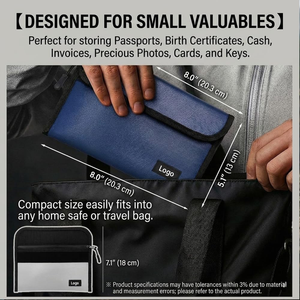 Borsa Portaoggetti Ignifuga e Impermeabile in Poliestere con Doppia Chiusura <span class=keywords><strong>a</strong></span> Zip per Documenti, Contanti, Gioielli e Oggetti di Valore - Product Image 2