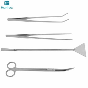 Juego de herramientas de acuicultura de acero inoxidable plateado de alta resistencia: tijeras para podar plantas vivas de acuario, pinzas y limpiador de acuarios. - Product Image 5