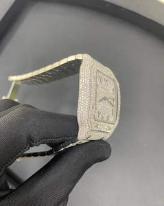 Montre de luxe en moissanite avec diamants, style hip-hop glacé, en acier inoxydable VVS, pour homme, idéale pour les soirées et le quotidien - Product Image 5