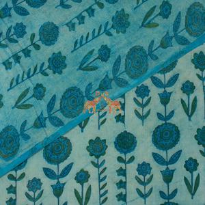 Tissu en coton Dabu léger de qualité supérieure, bleu indigo, robe kimono fantaisie pour femmes et filles indiennes, multi-usages pour sacs et housses - Product Image 5