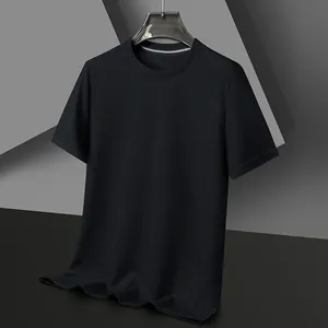 New Summer Solid <b>Waffle</b> Round Neck Short Sleeved Breathable T-<b>shirt</b> for Men's Top-White 4XL - Product Image 5