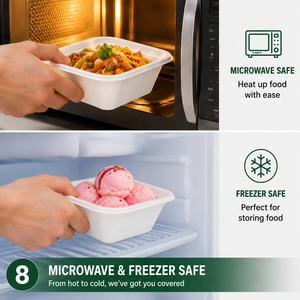 Canejoy Bagasse Square Desert Bowl Eco-Friendly Compostable Disposable Microwave Safe <b>Freezer</b> Safe Heavy Duty 125ml - Product Image 3