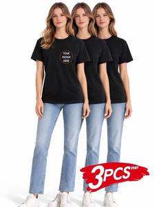 Custom Logo Summer Fashion Women's T-Shirts High Repurchase Rate Suitable for Casual Commuting Soft Round-Neck T-Shirts - Product Image 2