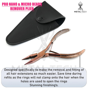 Meilleure vente 2026 : Pince professionnelle pour extensions capillaires, outils en acier inoxydable pour l'installation et le retrait avec étui noir - Product Image 6