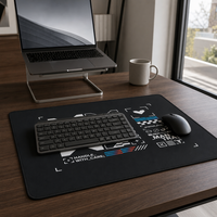 Tapis de souris en verre trempé personnalisé imprimé, surface lisse de haute qualité pour le jeu et le bureau, directement de l'usine, 450x400mm
