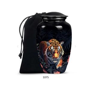 Urnas Decorativas Conmemorativas de Metal Negro con Diseño de Tigre de Montaña para Cenizas Humanas, Urna Grande para Cenizas de Adultos, Hombres y Mujeres - Product Image 6