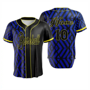 High Quality Breathable Quick Dry Anti-Bacterial Unisex Custom Short Sleeve <b>Baseball</b> & Softball Jerseys 100% Polyester Material - Product Image 1