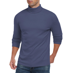 Mens Turtle High Neck Fashionwear Custom <b>Logo</b> And Size Slim Fit Cotton Pullover Breathable Comfortable Daily Wear Shirt - Product Image 3
