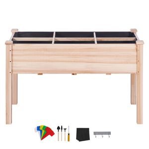 Kit Fioriera Rialzata in Legno 3.9 x 1.9 x 2.5 piedi con Gambe per Giardino Esterno, Ideale per Coltivare Fiori/Ortaggi all'Aperto - Product Image 1