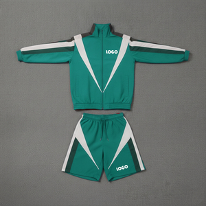 Custom Made Waterproof Zip up <b>Embroidery</b> logo Oversized Nylon Men Windbreaker Short <b>Sets</b> - Product Image 5