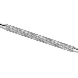 Removedor de Cutículas Profesional de Acero Inoxidable, Doble Punta, Mango Estriado Plateado, Raspador de Piel Muerta para Manicura y Pedicura - Product Image 5