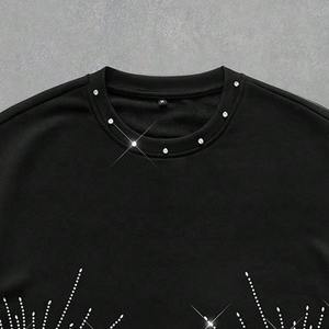 T-shirt Homme Court en Coton Délavé à l'Acide avec Strass et Diamants, Imprimé DTG, Coupe Oversize, Personnalisé, Vêtement d'Été Premium - Product Image 5