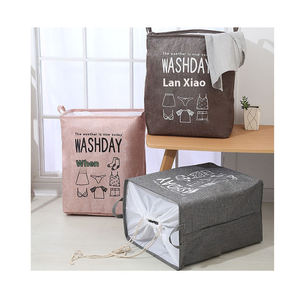 Bolsa de lavandería de yute natural con asas resistentes, organizador de ropa duradero y ecológico - Product Image 6