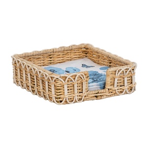 Accessoires de table pour banquets très demandés, porte-serviettes carrés en rotin, qualité supérieure. - Product Image 3