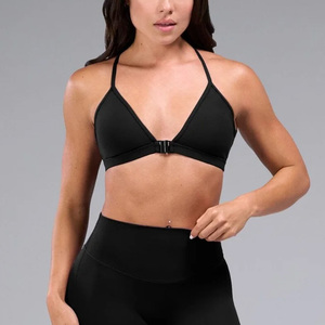 Soutien-gorge de sport en nylon extensible 260 GSM à faible MOQ, coupe compressive et athlétique pour les marques de vêtements de sport à marque privée - Product Image 2