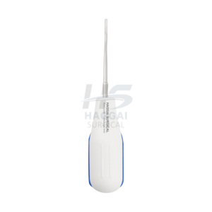 HAGGAI SURGICAL INTERNATIONAL Wurzelheber-Winkelstück 3,0 mm mit versetzter Klinge, weißem Silikongriff, Edelstahl, Dental - Product Image 5
