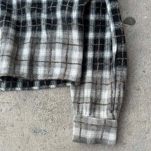 Chemise en flanelle à manches longues, coupe ample, effet délavé, style streetwear personnalisé pour hommes - Product Image 3