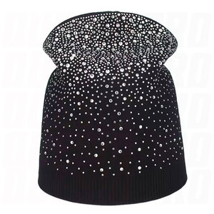 Custom Logo Jacquard Rhinestone Beanie <b>Hat</b> Warm Winter Knitted Breathable Waterproof 100 Percent Acrylic Unisex Fashion - Product Image 6