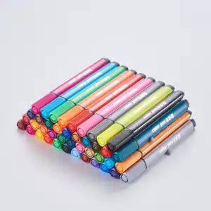 18 renk yıkanabilir işaretleyici su renk kalem seti çocuklar için üçgen şekilli Doodle işaretleyici boyama