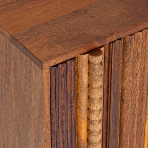 Mesita de Noche Moderna Rústica de Madera de Roble Macizo con 2 Cajones, Mesita de Noche de Alta Calidad con Almacenamiento Cerrado para Dormitorio, Hogar y Sala de Estar - Product Image 6