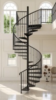 Escalier en colimaçon en fer forgé, rampes tubulaires résistantes à la rouille, montage facile DIY, design moderne pour balcon, utilisation intérieure/extérieure