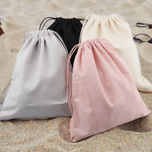 Sac en mousseline de coton blanc personnalisable, imprimé, avec cordon de serrage réglable, teinture unie, lavable, durable, résistant à l'eau, écologique - Product Image 1