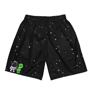 Pantalones Cortos de Baloncesto Personalizados con Diseño de Extraterrestre, Divertidos, con Estampado de Galaxia, de Secado Rápido, para Gimnasio, OEM ODM - Product Image 2