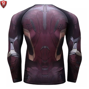 Unisex <b>Long</b> <b>Sleeve</b> Rash Guard <b>Compression</b> <b>Shirt</b> Printed Quick Dry Spandex/Polyester Sports Bodysuit Lightweight Activewear - Product Image 2