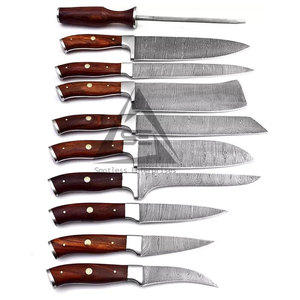 Premium Quality Handmade Damascus Chef <b>Knives</b> <b>Set</b> with 67-Layer Damascus Steel Blades and Wood Handles-Wholesale - Product Image 3
