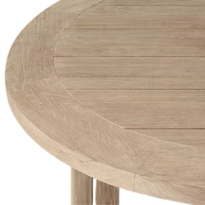 Premium Coastal <b>Outdoor</b> Dining <b>Table</b> Solid Teak Wood Elegant <b>Round</b> Profile Weather Resistant Villa Hotel Furniture - Product Image 2