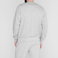 Zachte Fleece Premium Heather Grey Crewneck Sweatshirt 100% Katoen Ademend Anti-Kreuk Losse Pasvorm Heren Wintertrui
