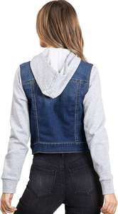 Custom Women <b>Denim</b> <b>Jacket</b> Premium <b>Cropped</b> Style Casual Fashion Outerwear OEM ODM Wholesale Manufacturer Supplier - Product Image 5