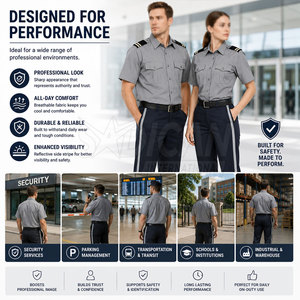 Uniforme de gardien de sécurité, vêtements de travail, poches fonctionnelles, coutures durables, fermeture à boutons, coupe confortable, polyester/coton, toutes saisons - Product Image 6