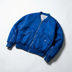 Blouson Bomber Rétro Homme en Polyester/Coton, Réversible Double Face, Col Montant, Coupe-Vent, Doublure Polaire, Hiver, Logo Frontal, Décontracté - Product Image 3