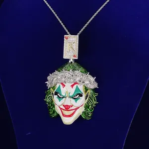 Nouveaux designs de pendentifs en argent sterling 925 avec moissanite VVS, bijoux fins hip-hop, pendentifs Joker pour hommes - Product Image 5