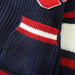 Breathable Traditional V Neck <b>Cardigan</b> <b>Mens</b> Varsity Striped Knit Sweater Button Down <b>Cardigan</b> <b>for</b> Club Members - Product Image 3