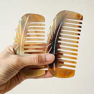 Very Good Quality Natural Buffalo Horn Comb Wide Tooth No-static Head <b>Massage</b> <b>Hair</b> <b>Brush</b> Health Care Hairbrush Beard Combs - Product Image 4